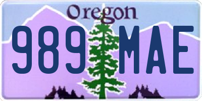 OR license plate 989MAE