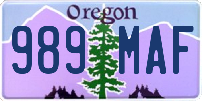 OR license plate 989MAF