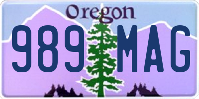 OR license plate 989MAG