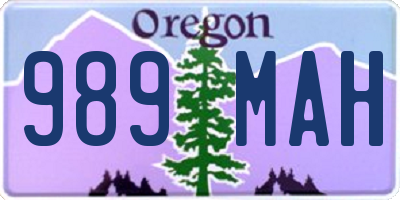 OR license plate 989MAH