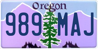 OR license plate 989MAJ