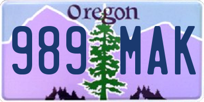 OR license plate 989MAK