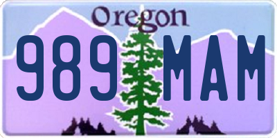 OR license plate 989MAM