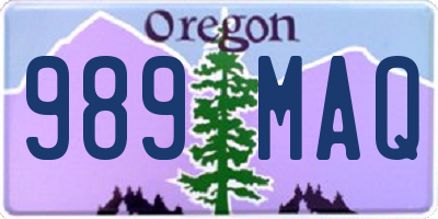 OR license plate 989MAQ