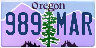 OR license plate 989MAR
