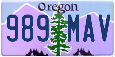 OR license plate 989MAV