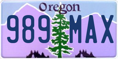 OR license plate 989MAX