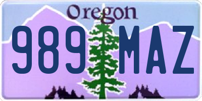 OR license plate 989MAZ