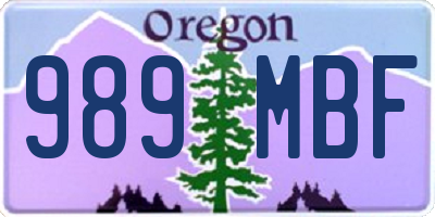 OR license plate 989MBF