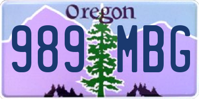 OR license plate 989MBG