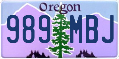 OR license plate 989MBJ