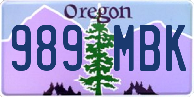 OR license plate 989MBK