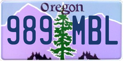 OR license plate 989MBL