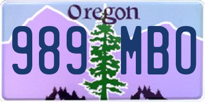 OR license plate 989MBO