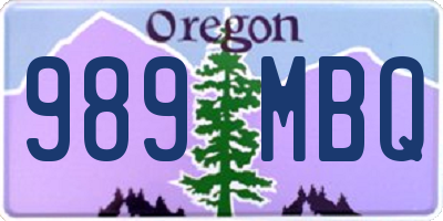 OR license plate 989MBQ