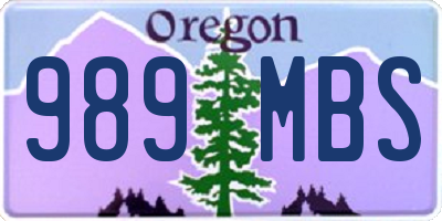 OR license plate 989MBS