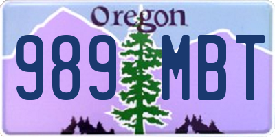 OR license plate 989MBT