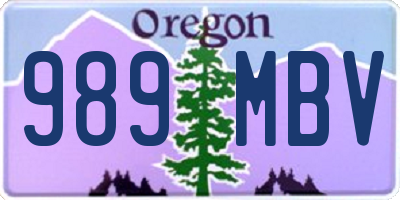 OR license plate 989MBV