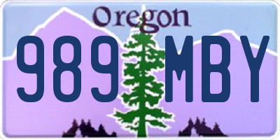 OR license plate 989MBY