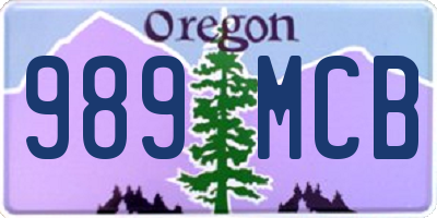OR license plate 989MCB
