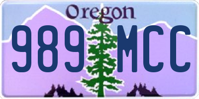 OR license plate 989MCC