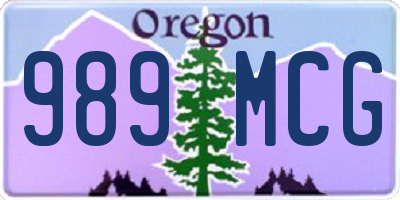 OR license plate 989MCG