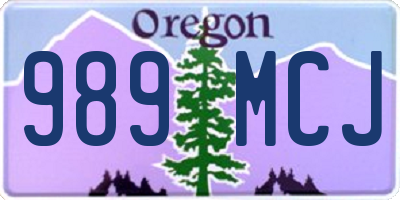 OR license plate 989MCJ
