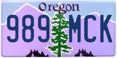 OR license plate 989MCK
