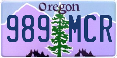 OR license plate 989MCR