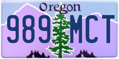 OR license plate 989MCT