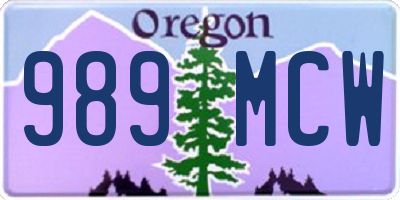 OR license plate 989MCW
