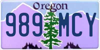 OR license plate 989MCY