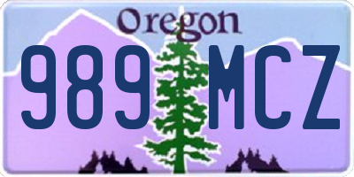 OR license plate 989MCZ