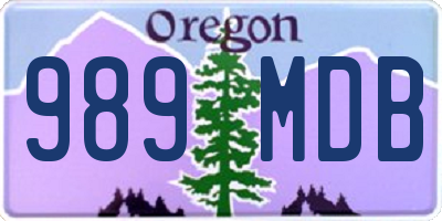 OR license plate 989MDB
