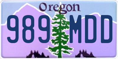 OR license plate 989MDD