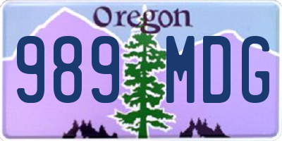 OR license plate 989MDG