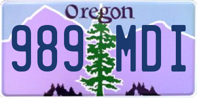 OR license plate 989MDI