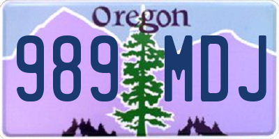 OR license plate 989MDJ