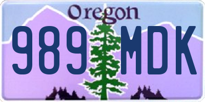 OR license plate 989MDK