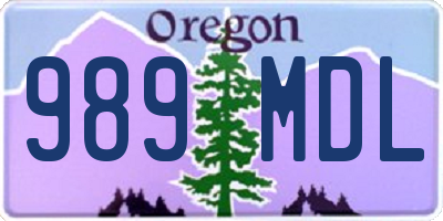 OR license plate 989MDL