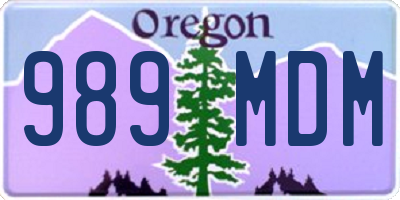 OR license plate 989MDM
