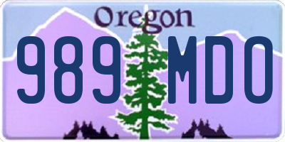 OR license plate 989MDO