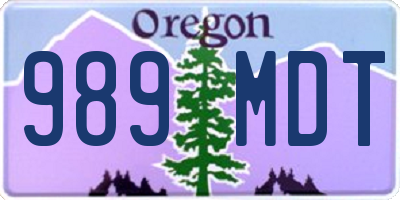 OR license plate 989MDT