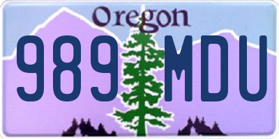 OR license plate 989MDU