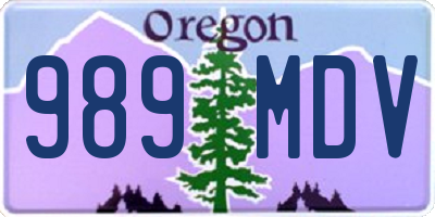 OR license plate 989MDV
