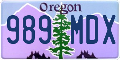 OR license plate 989MDX