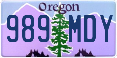 OR license plate 989MDY