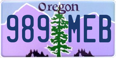 OR license plate 989MEB