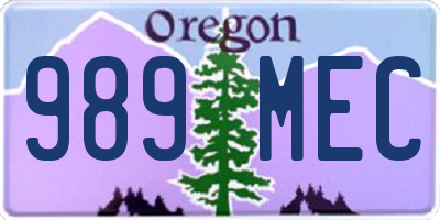 OR license plate 989MEC