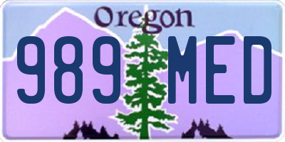 OR license plate 989MED